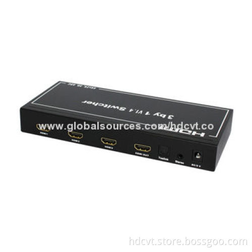 3x1 HDMI 1.4 Switch with Audio, Audio Return Channel (ARC), 3D TV Support, CEC1.4